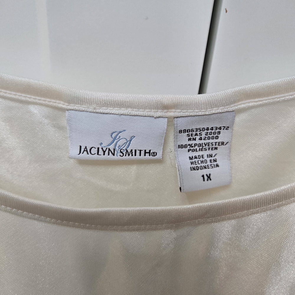Y2k‎ Jaclyn Smith Cream Chemise Tank Under Shirt Femine Slip 1x - Picture 3 of 8